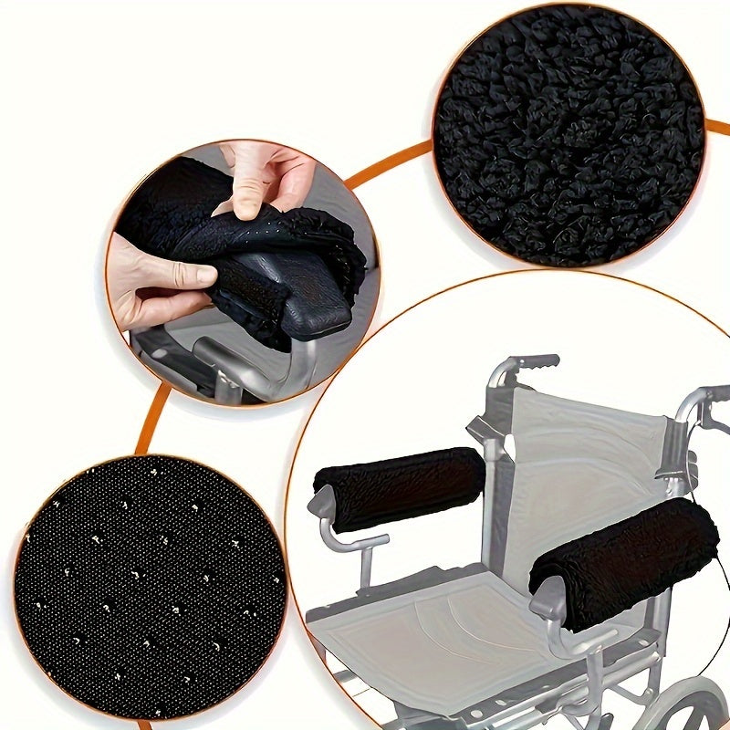 2 Pack Soft Wheelchair Armrest Covers Protective Pads Non Slip & Comfort