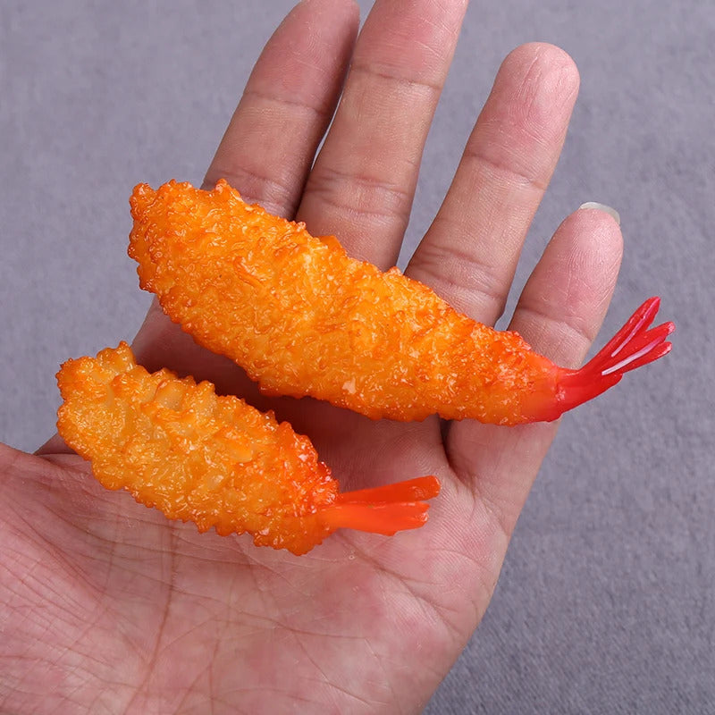2pcs Realistic Japanese Tempura Shrimp Decor for Sushi Restaurant