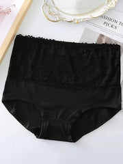 4 Pack Plus Size Lace High Waisted Comfort Panties Set