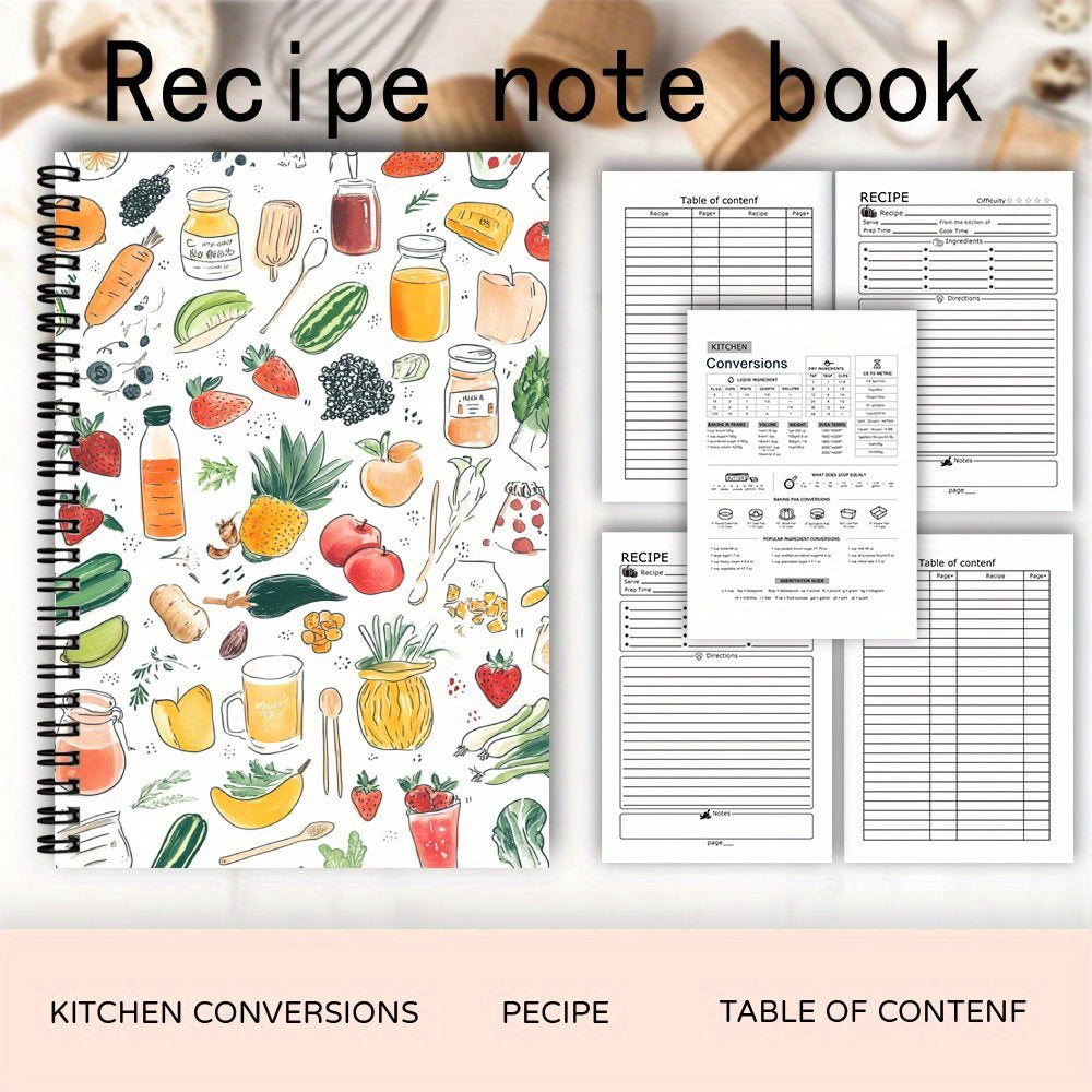 Spiral Recipe Notebook 104 Pages Mixed Paper Fun