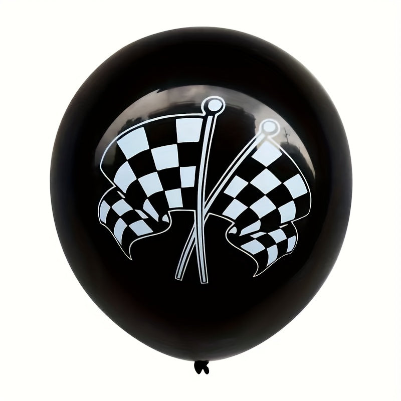 10pcs Checkered Flag Balloons Racing Car Theme Birthday Party Decoration