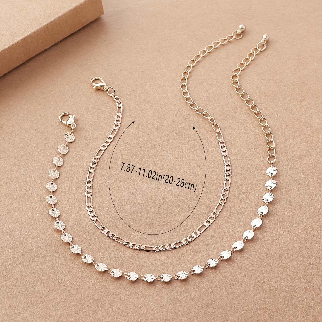 2 Pcs Sunflower Anklet Set Minimalist Foot Jewelry
