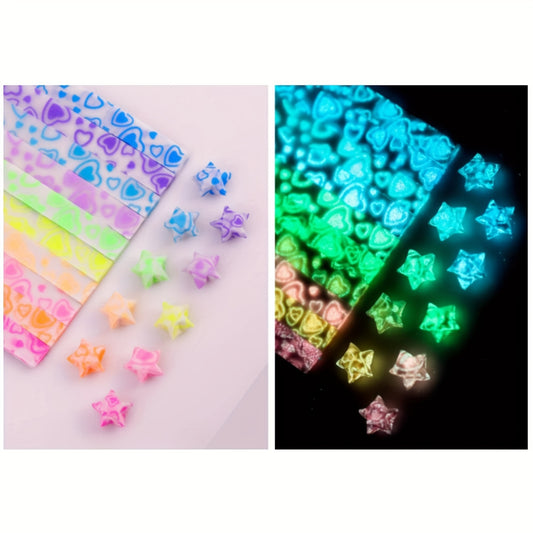 210 Glow Dark Origami Stars Paper 10 Colors Decoration Paper Strips