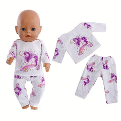 Purple Unicorn Pattern 17 18 Inch Toy Doll Clothing