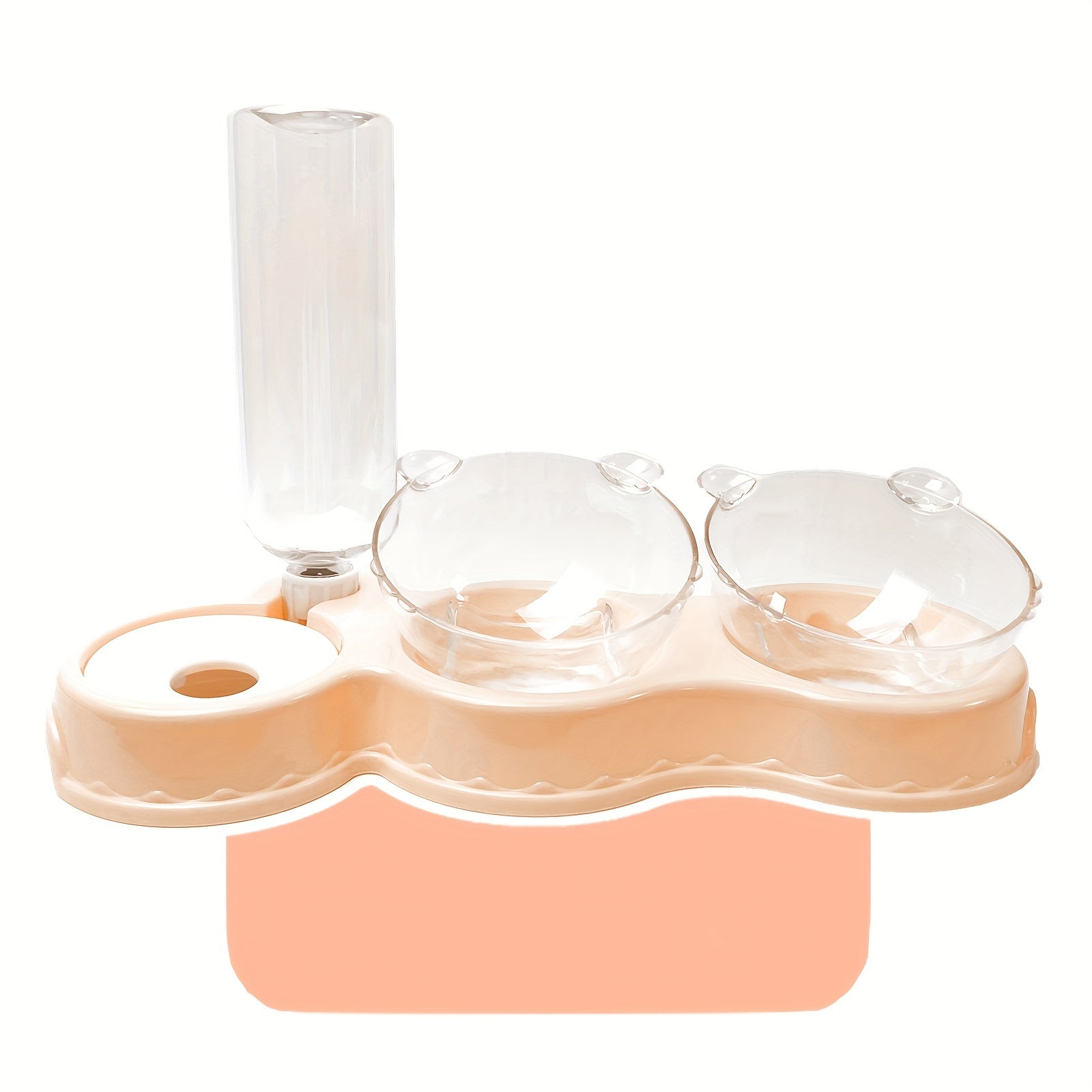 Elevated Cat Bowls 3-in-1 Automatic Water Bottle & Food Bowls