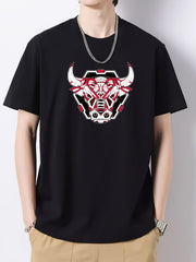 Ox Print Men's Cotton Crew Neck Active T-shirt
