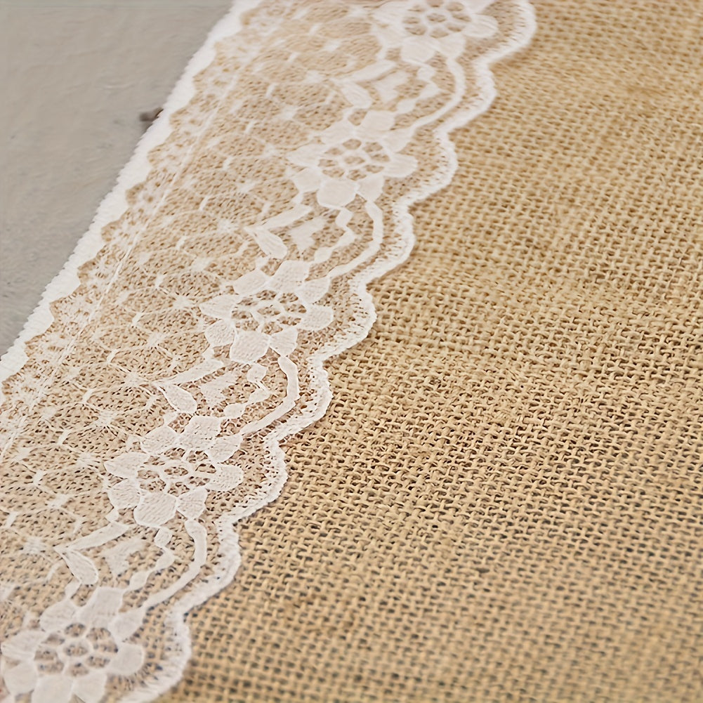 Natural Linen Table Runner Romantic Cloth For Wedding Party Decoration