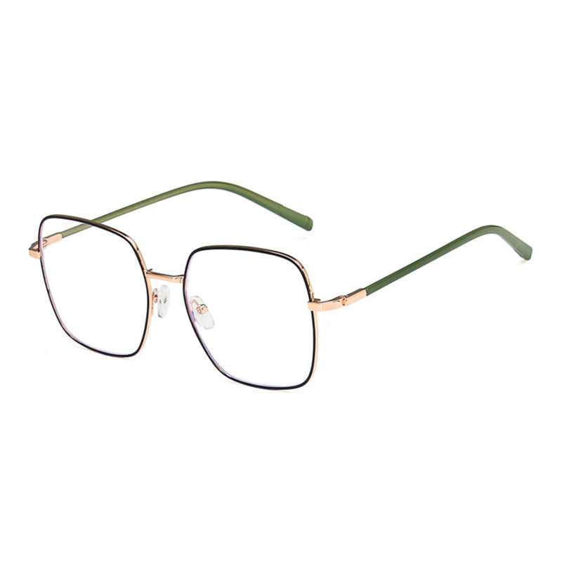 Square Anti Light Glasses for Women Men Students Metal Nearsighted Myopia