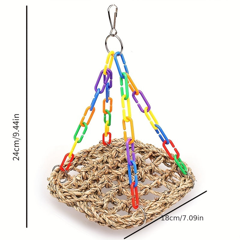 Pet Hanging Toy Bird Chew Toy Parrot Cage Hammock Swing