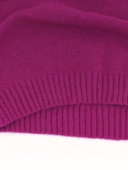 V Neck Drop Shoulder Knit Sweater Long Sleeve Casual Pullover