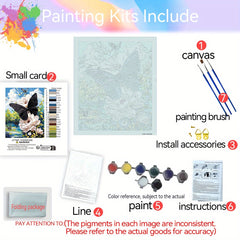 DIY Butterfly & Floral Canvas Painting Kit for Beginners