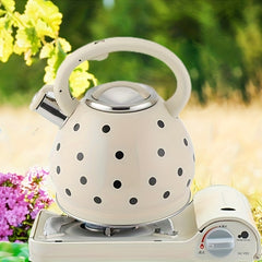 Stainless Steel Dot Print Kettle - 3.5L for Outdoor Camping