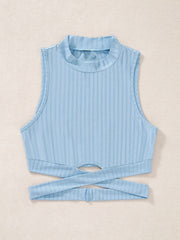 Sleeveless Mock Neck Top Sexy Casual Summer Spring Women's Clothing
