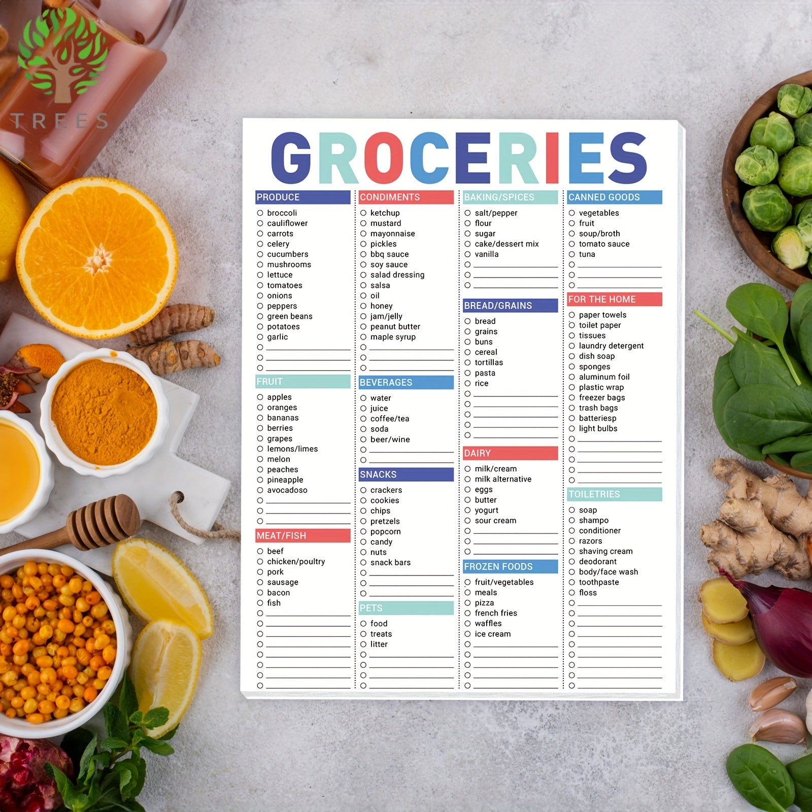 Magnetic Grocery List Pad 52 Sheets 100gsm