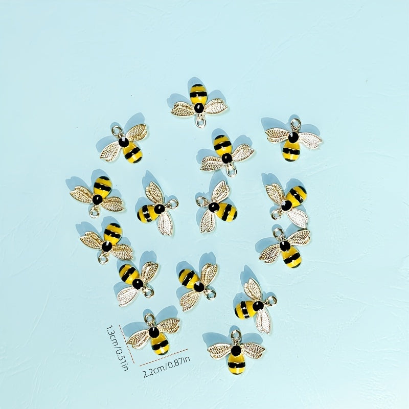 15pcs Alloy Bee DIY Jewelry Accessories Ornaments