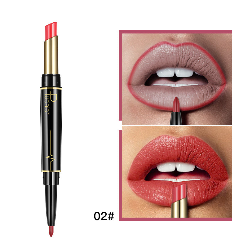 Double Ended Lipstick Lip Liner Soft Matte Long Lasting
