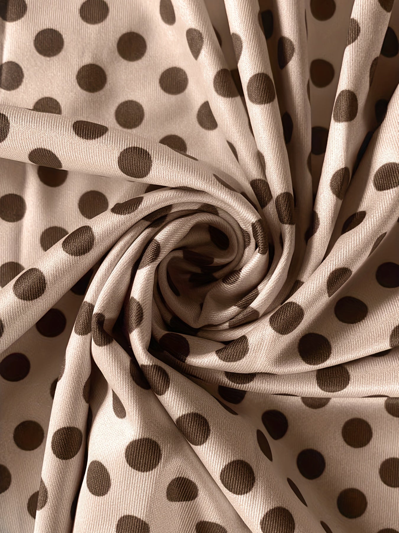  Polka Dot V-Neck Dress With Belt