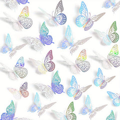 48pcs 3D Butterfly Wall Decor for Birthday Party Cake Decorations