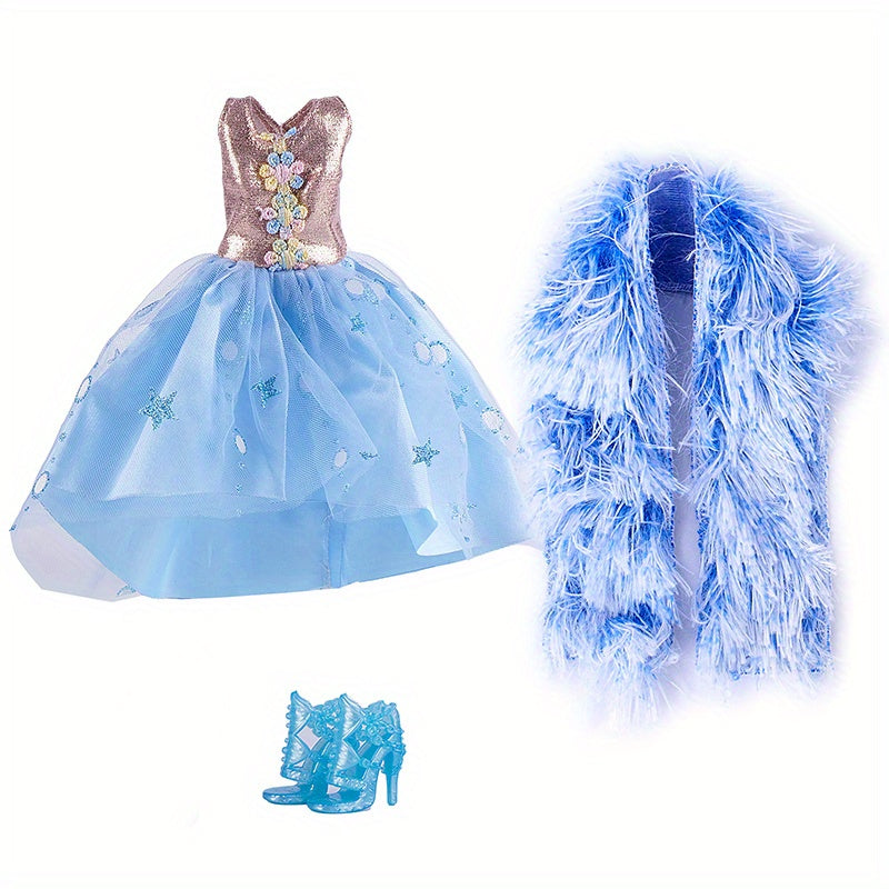 6th Doll Princess Party Pink Gown Set with Accessories
