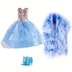 6th Doll Princess Party Pink Gown Set with Accessories