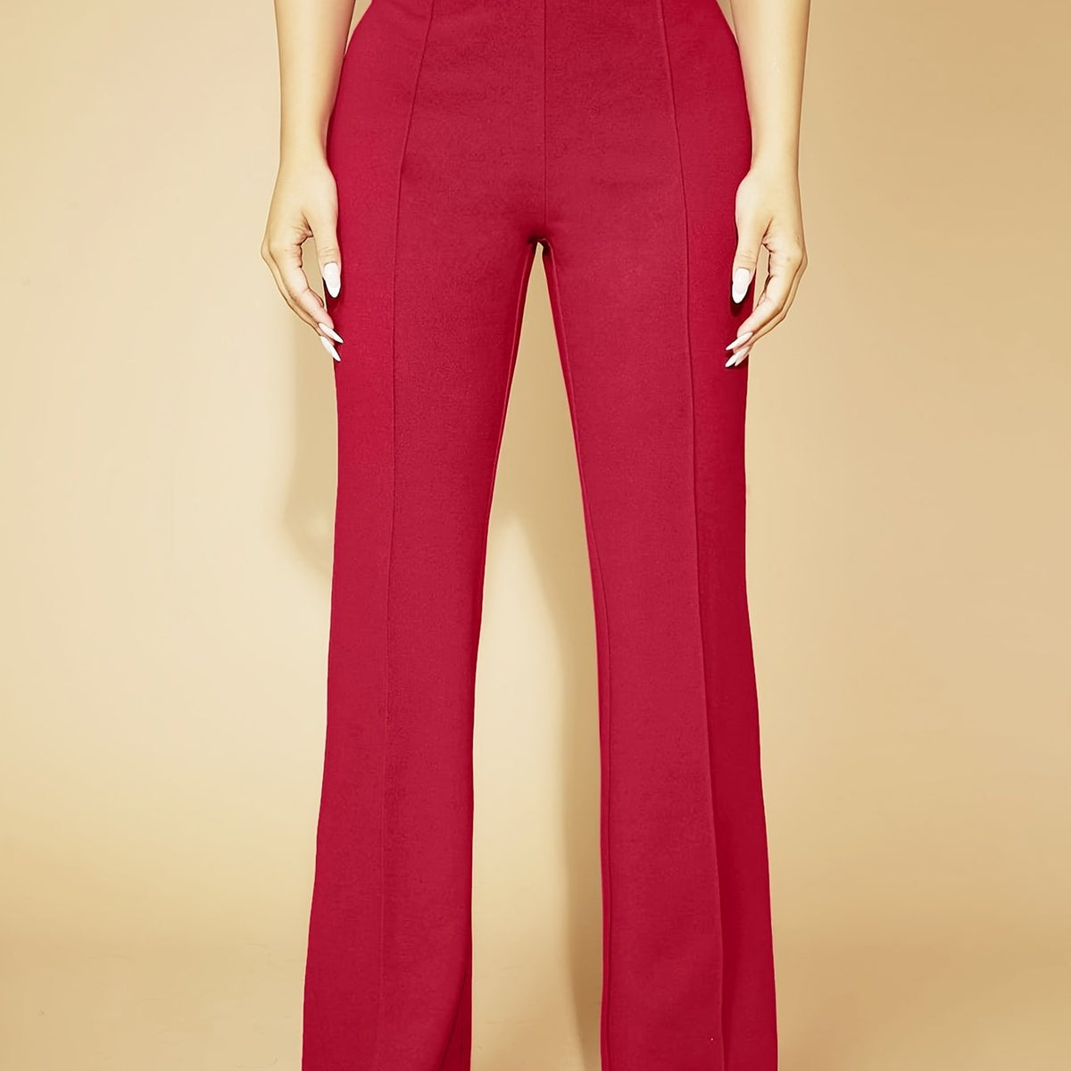  Ribbed High Rise Medium Stretch Trousers