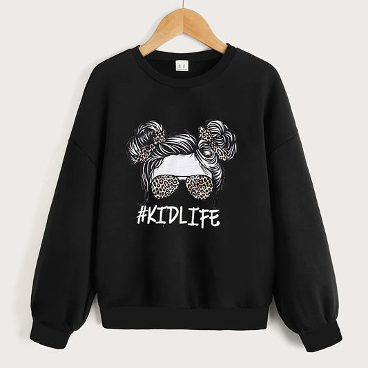 Kidlife Portrait Graphic Long Sleeve Sweatshirt Girls' Top
