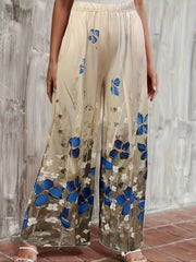 Women's Plus Floral Print Wide Leg Trousers