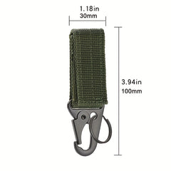 2pcs Tactical Hanging Buckle Nylon Webbing Carabiner Keychain