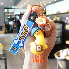 Funny Twist Head Duck Key Chain Doll for Bag, Ornament