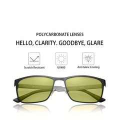 OUWEN Night Vision Glasses For Driving Anti Glare Yellow Lenses Men