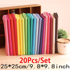 20pcs Multicolor Polka Dot Cotton Fabric Patchwork Cloth for DIY Crafting