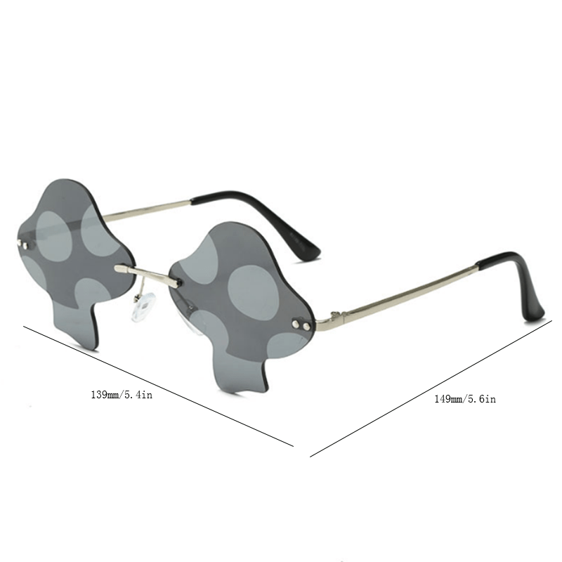 Y2K Mushroom Sunglasses UV400 Rimless Glasses