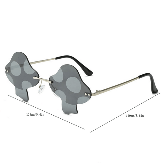 Y2K Mushroom Sunglasses UV400 Rimless Glasses
