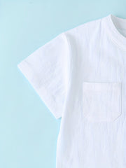 Boys Short Sleeves Stand Collar Shirt For Summer Kids Clothes