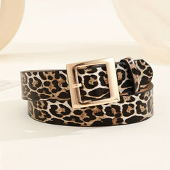 Leopard Print Belt PU Leather Casual Girdle For Women