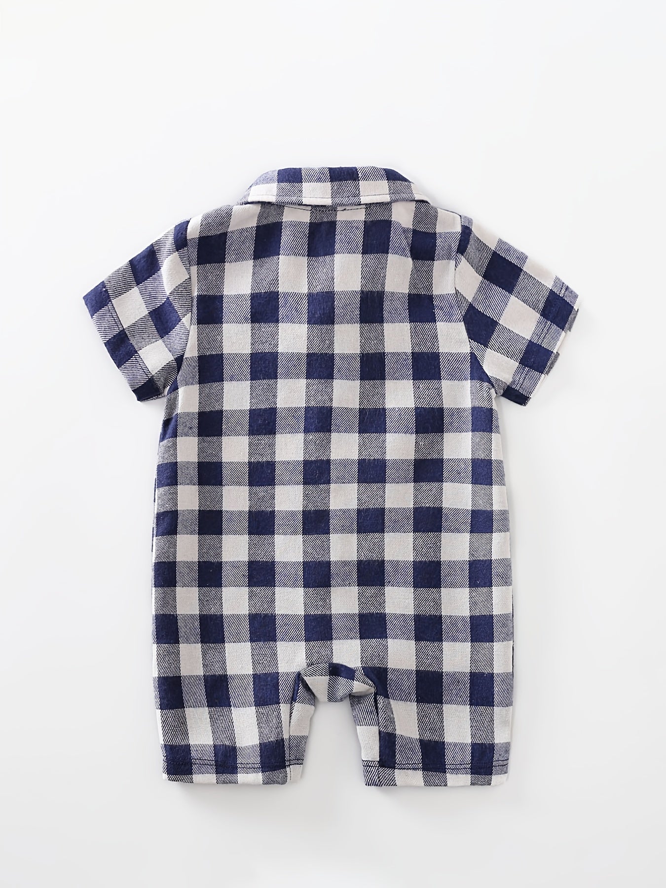 Infant Boys Plaid Jumpsuits Short Sleeve Rompers
