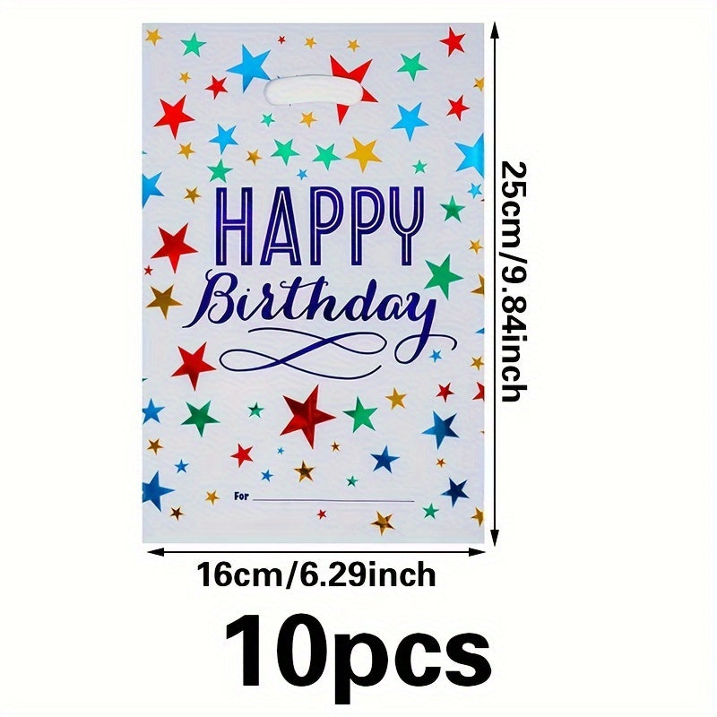 10pcs Colorful Happy Birthday Party Gift Bags