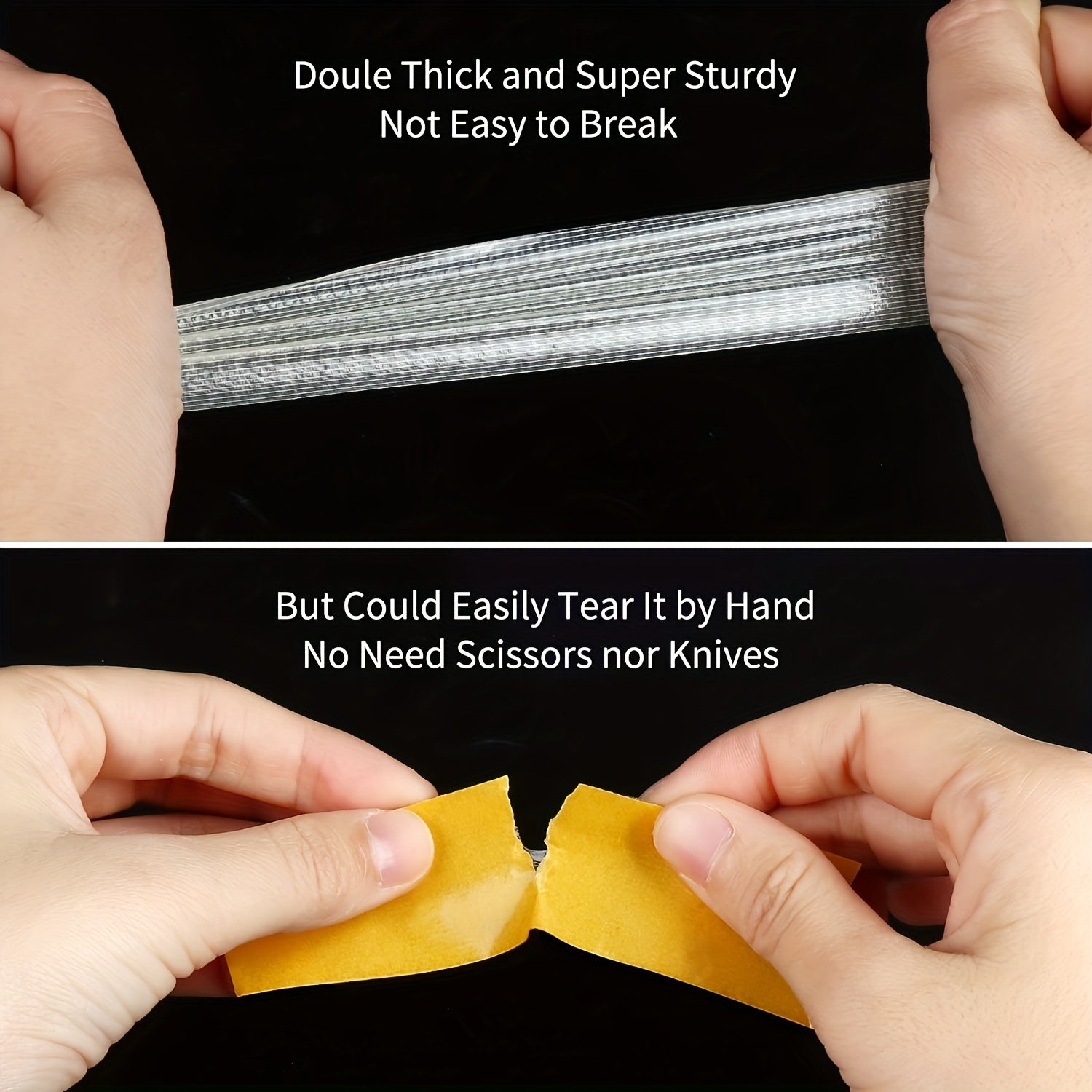 Double Sided Carpet Adhesive Tape Strong Fixation Waterproof Translucent Mesh