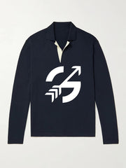 Arrow Pattern Knit Polo Shirt Men's Casual Lapel Pullover Sweater