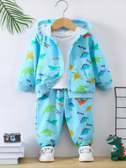 Baby Boys Dinosaur Print Hoodie & Pants Set