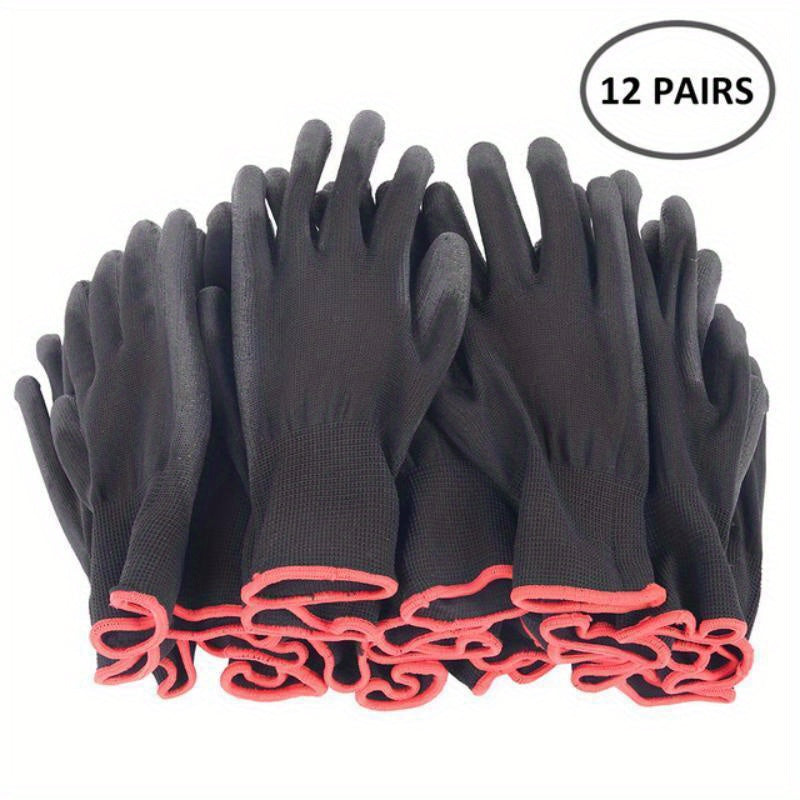 12 Pairs Protective Work Gloves Wear resistant Non slip Anti static Safety Glove