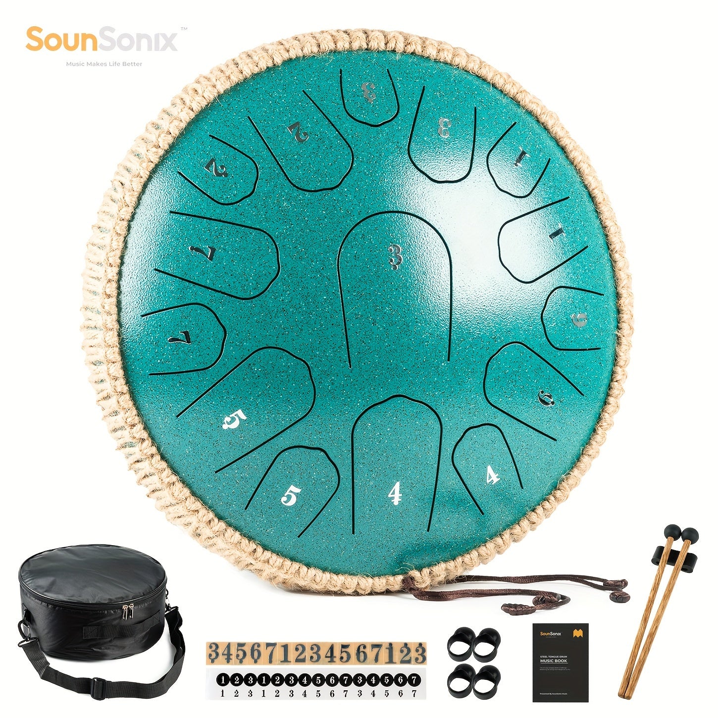 Steel Tongue Drum 15 Notes Hand Pan Drum D Major
