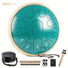 Steel Tongue Drum 15 Notes Hand Pan Drum D Major