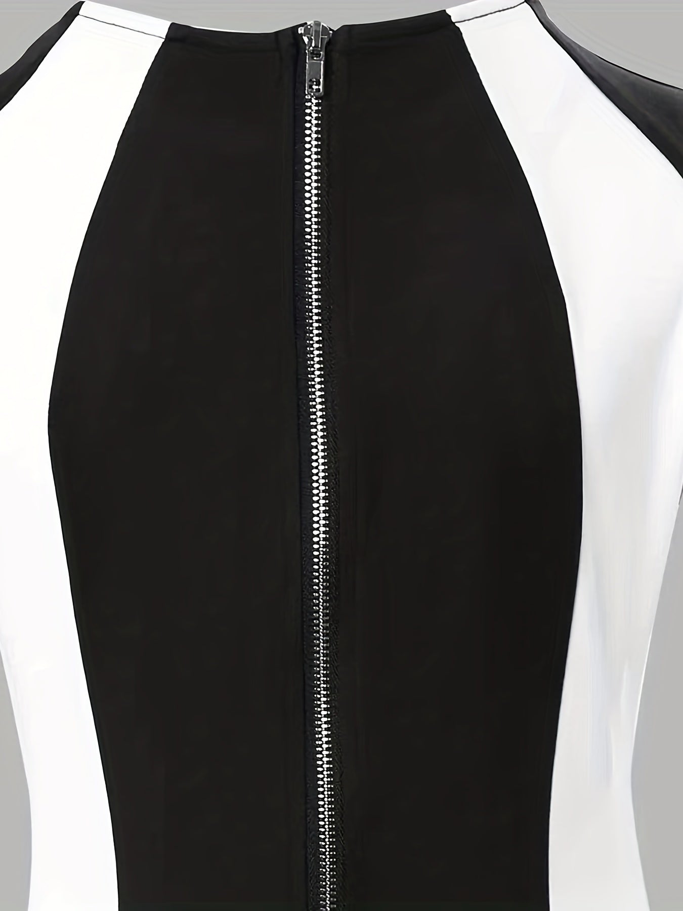  Colorblock Cap Sleeve Round Neck Dress