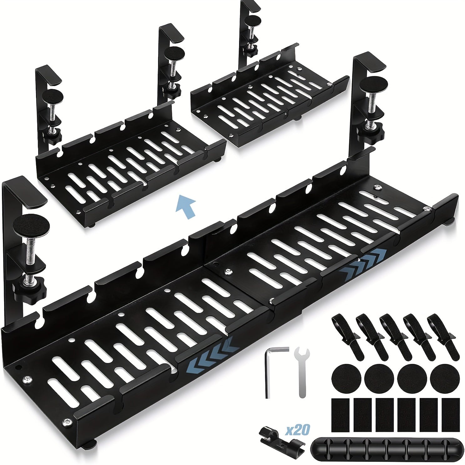 Carbon Steel Under Desk Storage Basket Adjustable Shelf