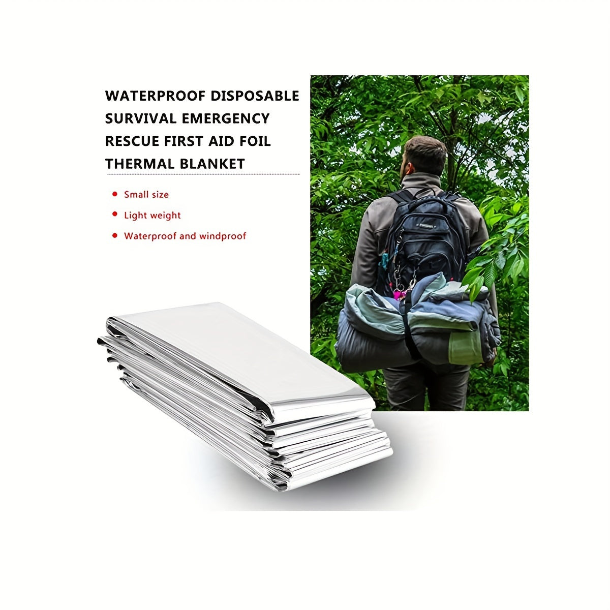 4pcs Mylar Emergency Blankets for Camping Hiking First Aid