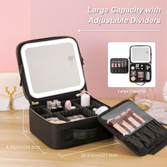 LED Lighted Makeup Train Case with Mirror