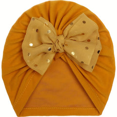 Candy Bronzing Point Bow Baby Headscarf Hat