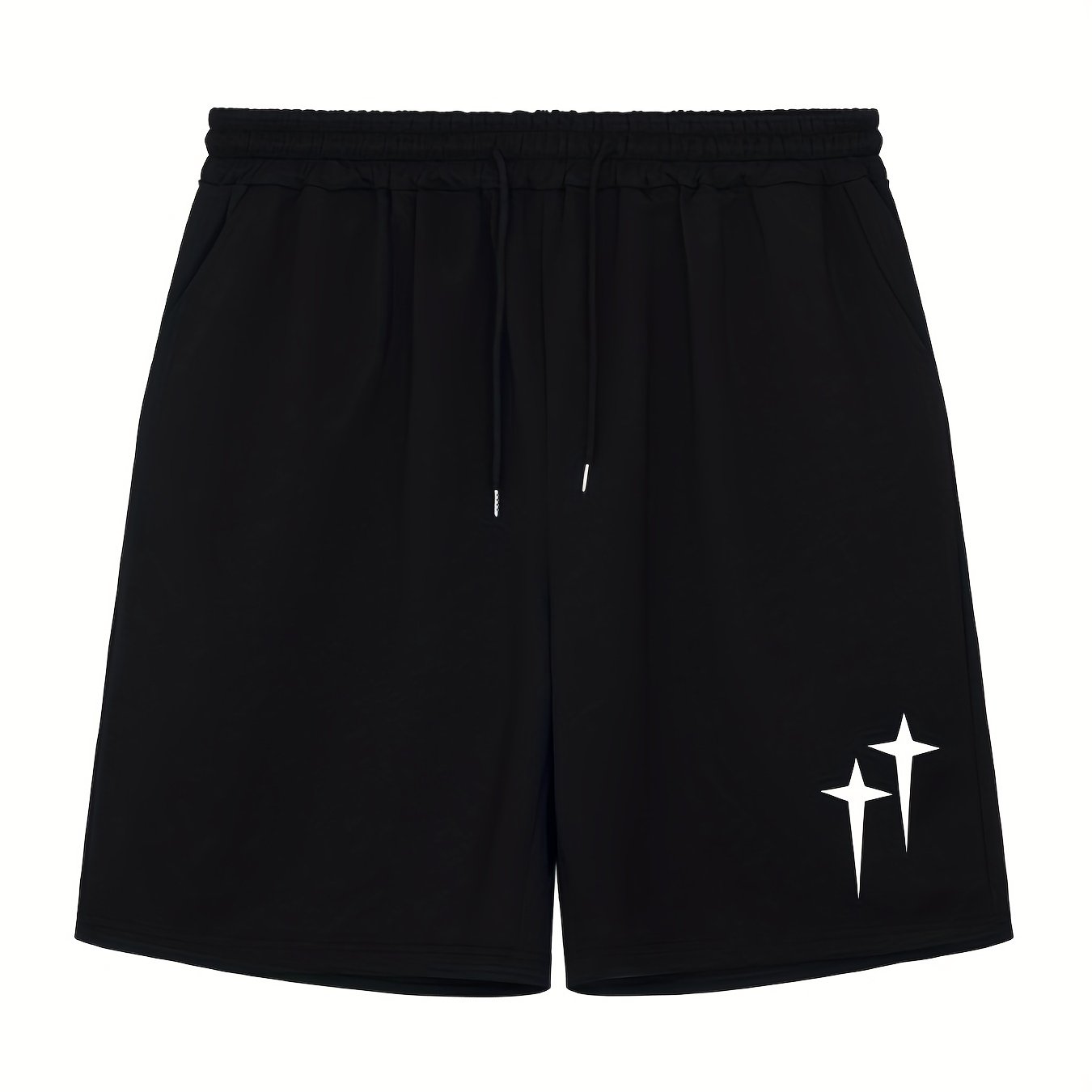 Solid Stretch Elastic Waist Drawstring Shorts for Men