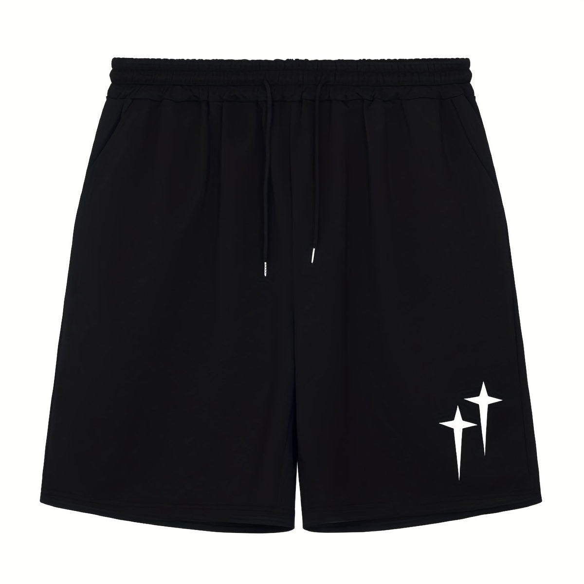 Solid Stretch Elastic Waist Drawstring Shorts for Men